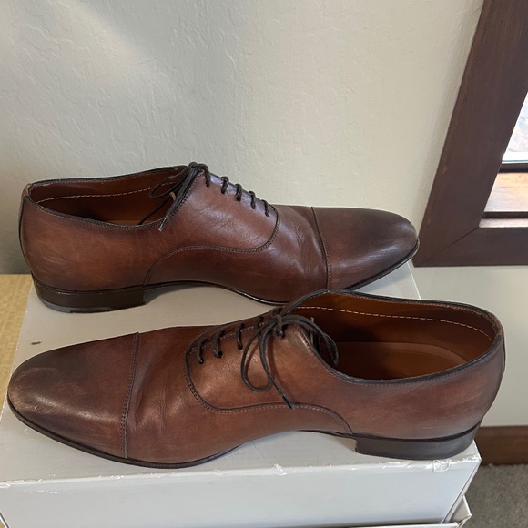 Santoni Darian Calfskin Leather Oxfords, Size 10.5 main image 5